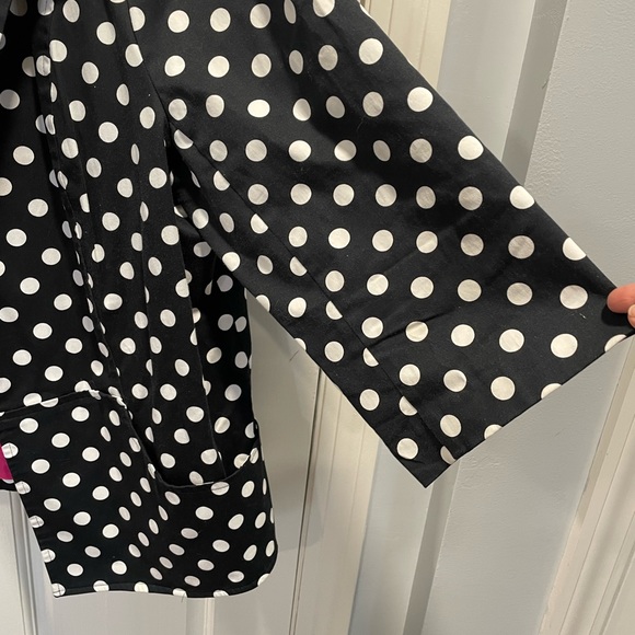 Women’s CJ Banks By Christopher Banks Black Blazer With White Dots, Pockets - Picture 3 of 13